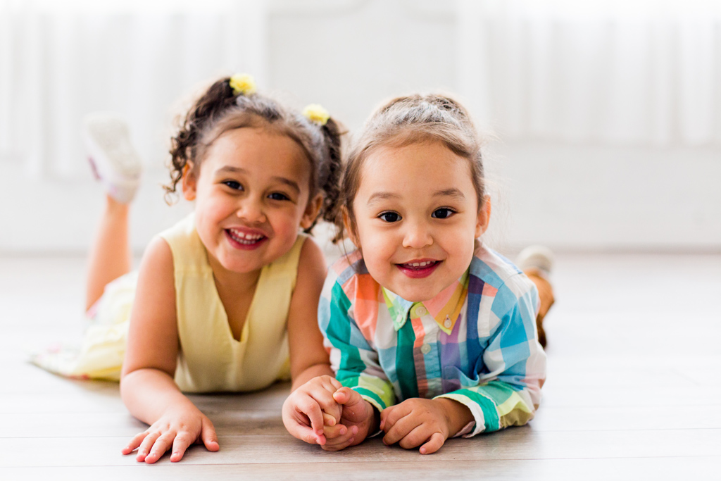 brother and sister in a lifestyle family photo session